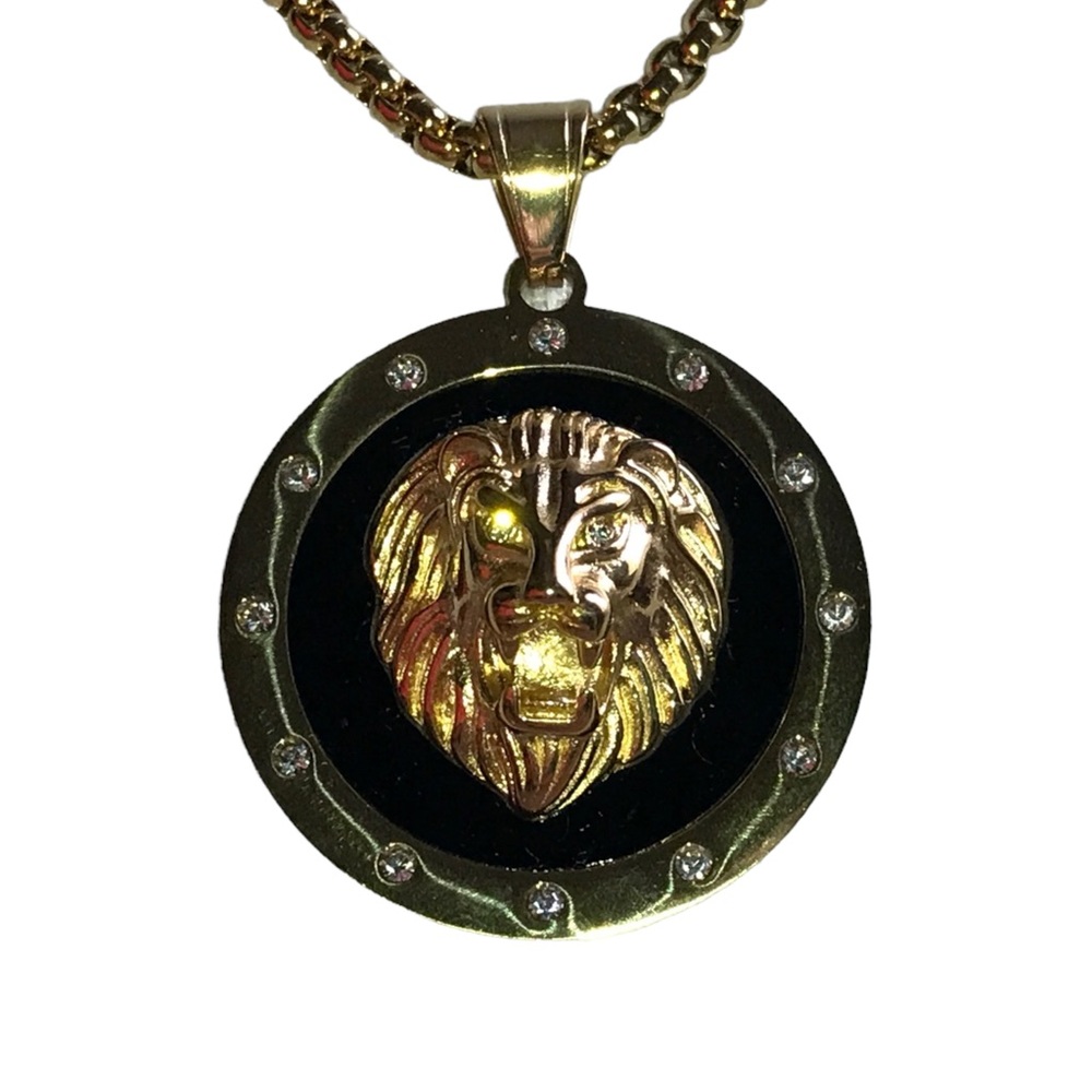 Anthony Jacobs Men's Necklace With Rhinestones